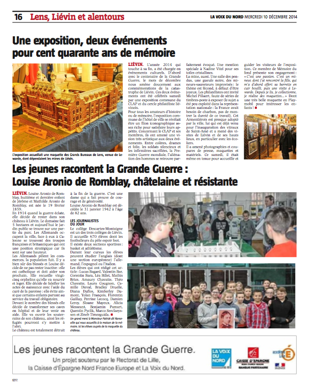 Voix du Nord Lens 10/12/14